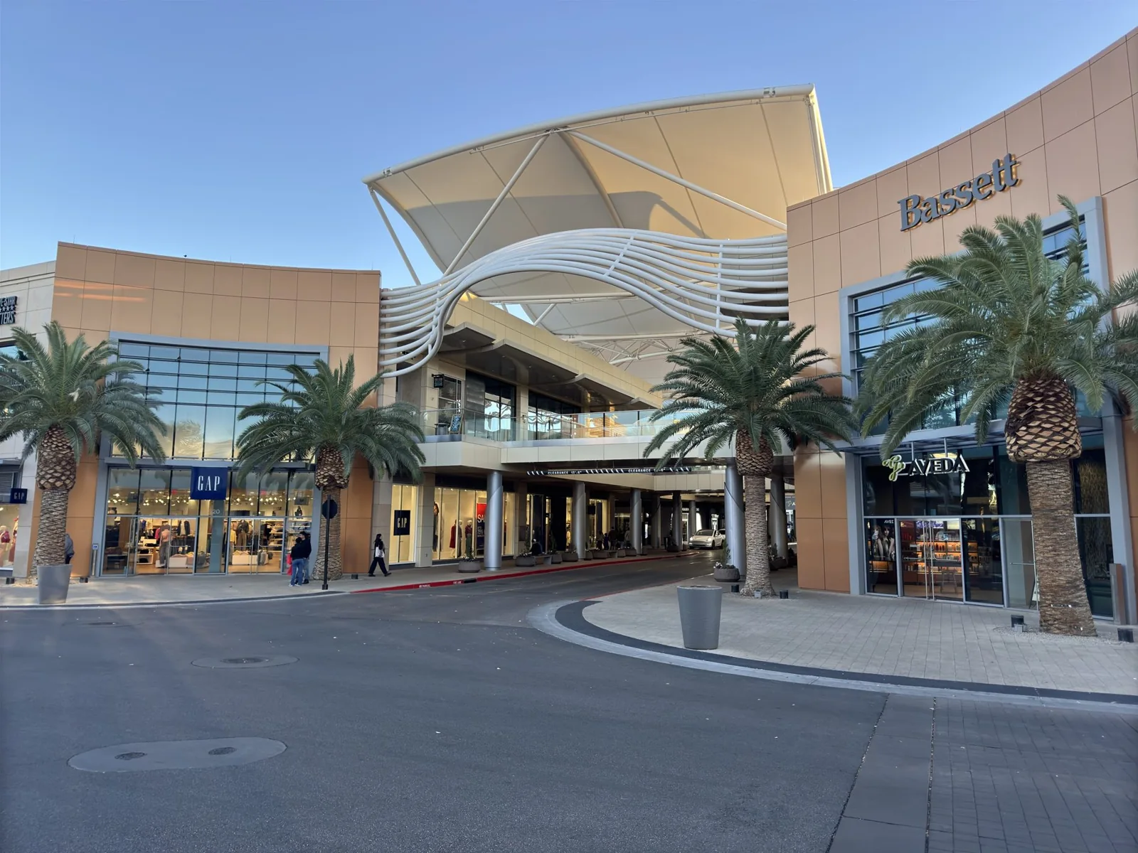 Palm-lined shops at Downtown Summerlin